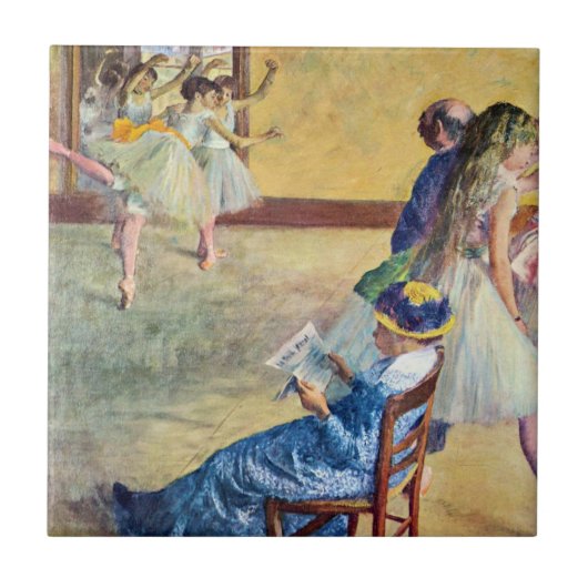 Carreau Classe de ballet, salle de danse par Edgar Degas (Devant)