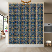 Carreau Classic Elegant Royal Blue et Gold Greek Tile