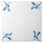 Carreau Classic Minimalist Blue Tile Leaf Ornaments (Devant)