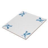 Carreau Classic Minimalist Blue Tile Leaf Ornaments (Côté)