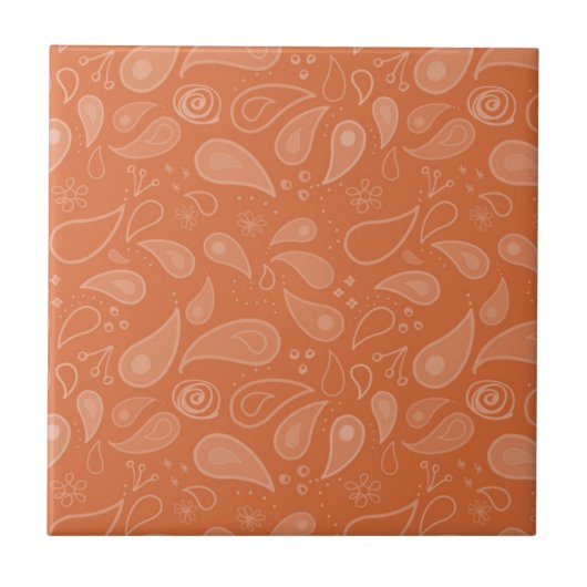 Carreau Classic Ornate Orange Paisley Pattern (Devant)