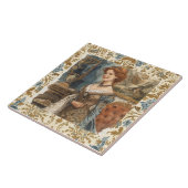 Carreau Classique, belle dame avec élégance florale (Côté)