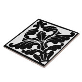 Carreau Classique d'antan : Flourish noir et blanc (Côté)