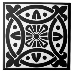 Carreau Classique d'antan : Traditionnel noir et blanc