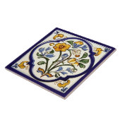Carreau Classique Fleur Jaune Bleu Floral (Côté)