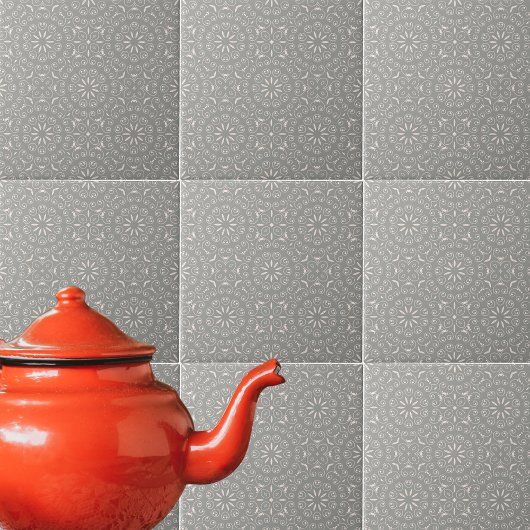 Carreau Classique Gris Et Blanc Élégant Orné Damas