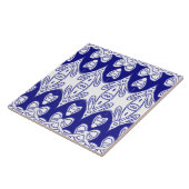 Carreau Classique indien traditionnel blanc et bleu (Côté)