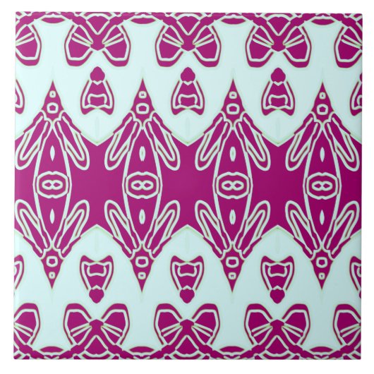 Carreau Classique indien traditionnel Turquoise & Maroon (Devant)