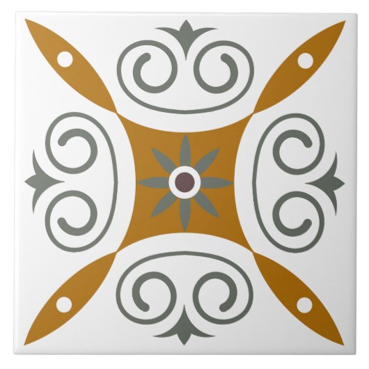 Carreau Classique italien classique marron méditerranéen (Devant)