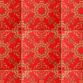 Carreau Classique Luxe Chic Faux Or Ornements Sur Rouge