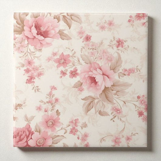 Carreau Classy Floral Rose Pink
