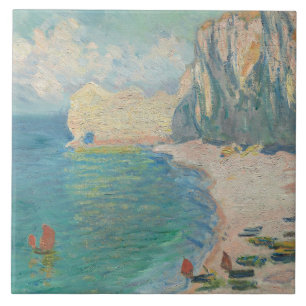 Carreau Claude Monet - Etretat - La Plage et la Falaise