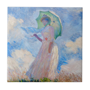 Carreau Claude Monet - Femme à l'ombrelle tournée vers la