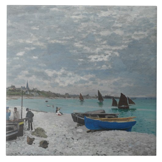 Carreau Claude Monet - La plage de Sainte-Adresse (Devant)