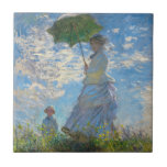 Carreau Claude Monet - La Promenade, Femme avec un Parasol<br><div class="desc">La Promenade,  Femme avec un Parasol / Madame Monet et son fils / La Promenade / La Femme a l'ombrelle - Claude Monet,  1875</div>