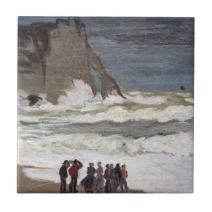 Carreau Claude Monet - Mer agitée à Etretat