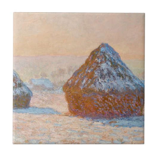 Carreau Claude Monet - Piles à roues, Effet neige, Matin (Devant)