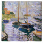 Carreau Claude Monet - voiliers sur la Seine<br><div class="desc">Voiliers sur la Seine à petit - Gennevilliers par Claude Monet,  1874. Huile sur la toile.</div>