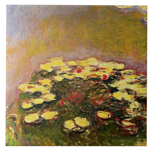Carreau Claude Monet, Water Lilies (yellow), (Devant)