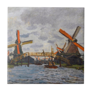 Carreau Claude Monet - Windmills près de Zaandam