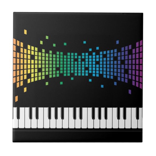 Carreau Clavier instrumental piano de musique multicolore (Devant)