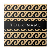 Carreau Clé de méandre grecque, Clé de vague, Brown, Votre (Devant)