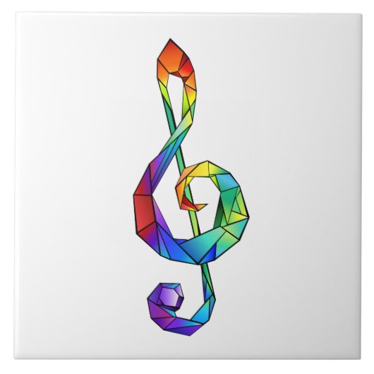 Carreau Clé de musique arc-en-ciel (Devant)