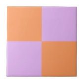 Carreau Clé Gras Peach Purple Checkerboard Moderne Minimal (Devant)
