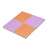 Carreau Clé Gras Peach Purple Checkerboard Moderne Minimal (Côté)