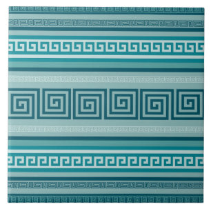 Carreau Clé grecque - Meander - Palette Océan