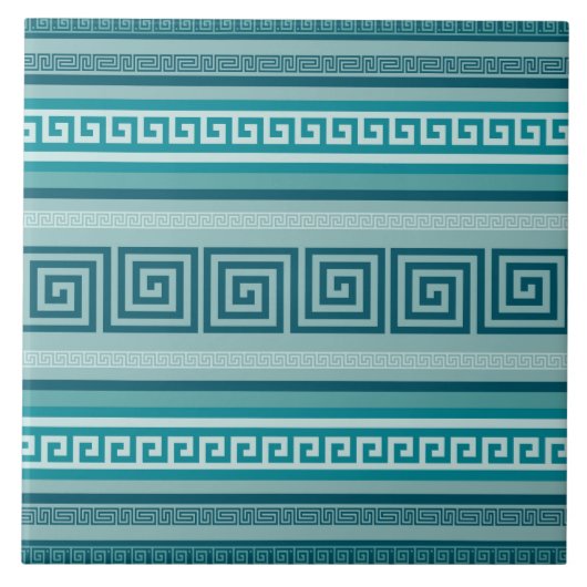 Carreau Clé grecque - Meander - Palette Océan (Devant)