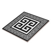 Carreau Clé grecque Motif blanc sur le design noir (Côté)