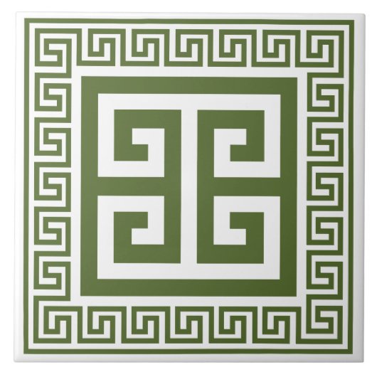 Carreau Clé grecque Motif Olive Vert céramique Carrelage (Devant)