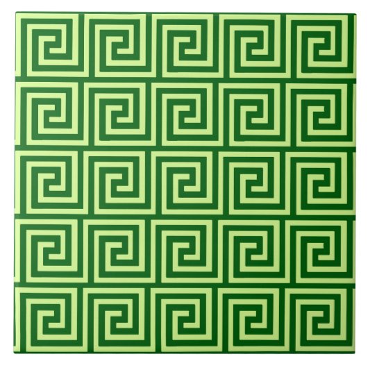 Carreau Clé grecque, vert vert et chaux (Devant)