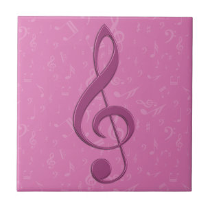 Carreau Clef rose et notes musicales