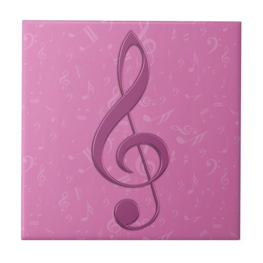 Carreau Clef rose et notes musicales (Devant)
