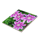 Carreau Clematis rose et Oregano sauvage (Côté)