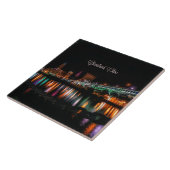 Carreau Cleveland, paysage urbain de l'Ohio, étiqueté (Côté)