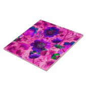 Carreau Cloisonne rose violet motif floral (Côté)