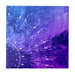 Carreau Clouds Mandala bleu violet Boho Bohemian