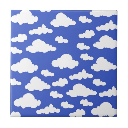 Carreau Cloudy Blue Sky White Clouds Dreamy Clouding (Devant)