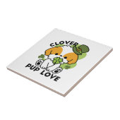 Carreau Clover Pup Love - St. Patrick's Day Chien Design (Côté)