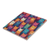 Carreau Clowder de chats colorés (Côté)