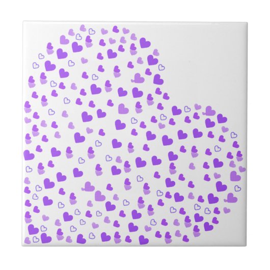 Carreau Cluster de coeur pourpre (Devant)