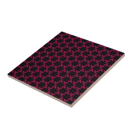 Carreau Cluster de fleurs rose et noire (Côté)
