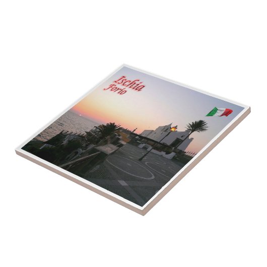 Carreau CMP081 ISCHIA, Forio at Sunset (Italie), (Côté)