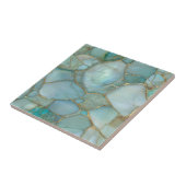 Carreau Coastal Aqua Agate Gold Mosaic (Côté)