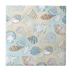Carreau Coastal Beach Seashells Motif