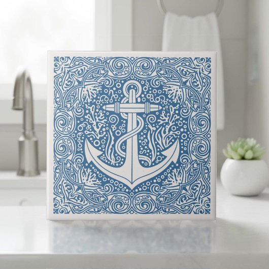 Carreau Coastal Life Series Anchor Blue D1208