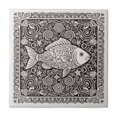 Carreau Coastal Life Series Fish B & W D1208 (Devant)